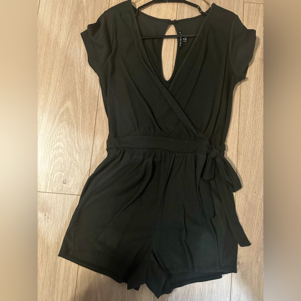 ribbed black romper